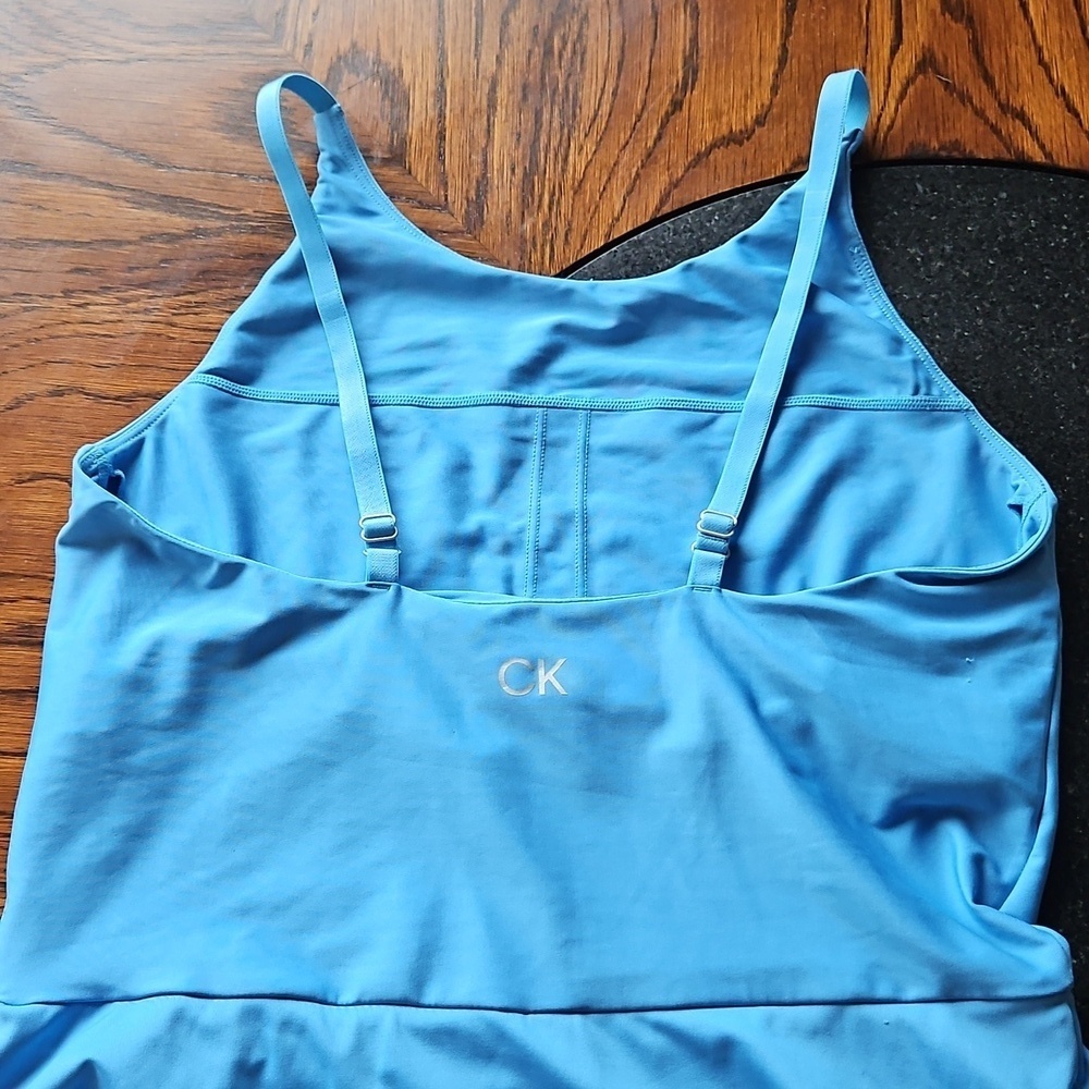 Calvin Klein Blue Performance Stretch Built In Shorts Dress L - Picture 8 of 16